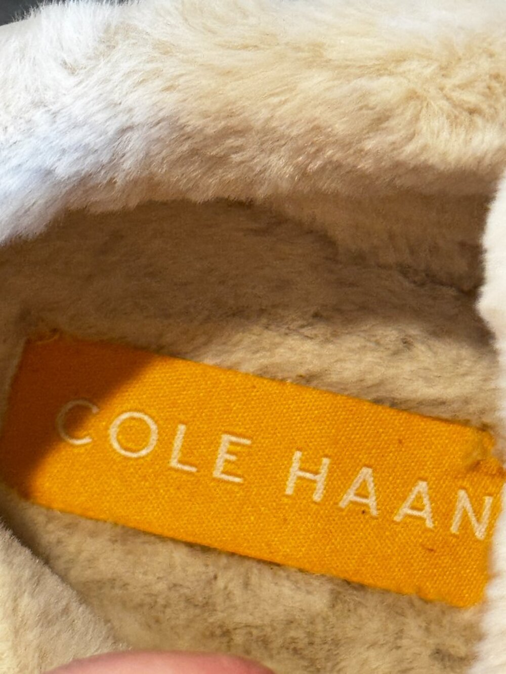 Cole Haan Grand Crosscourt Faux Fur Lined Tan Beige Suede Sneakers Size 9 - Picture 11 of 12